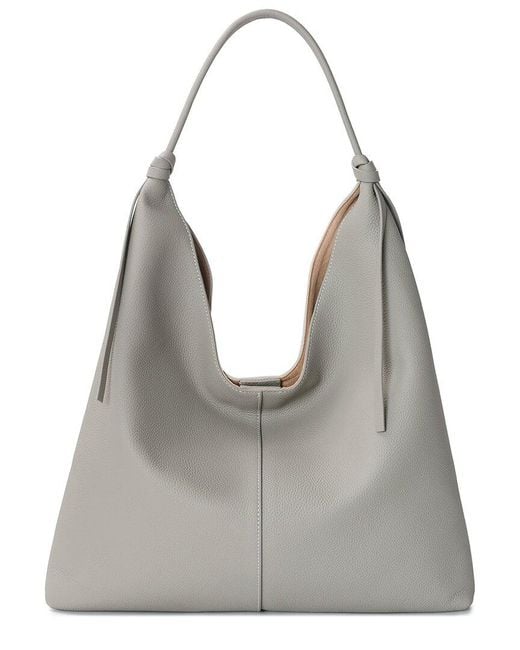 Tiffany & Fred Paris Gray Full-Grain Leather Tote