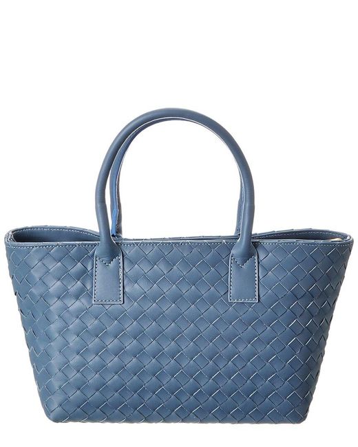 Isabella Rossetti Blue Anya Hand-Woven Leather Satchel