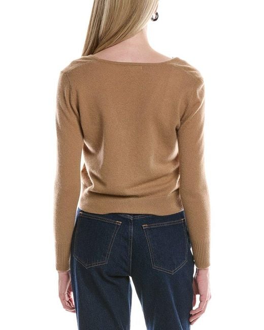 Philosophy Blue V-Neck Cropped Cashmere Cardigan