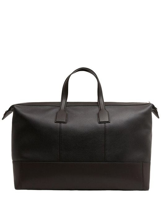 Reiss Black Carter Leather Holdall Bag for men