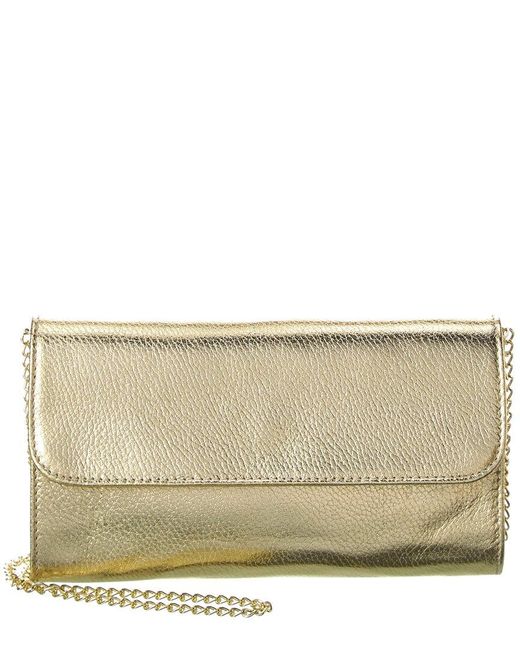 Persaman New York Liana Leather Clutch in Gold (Natural) | Lyst