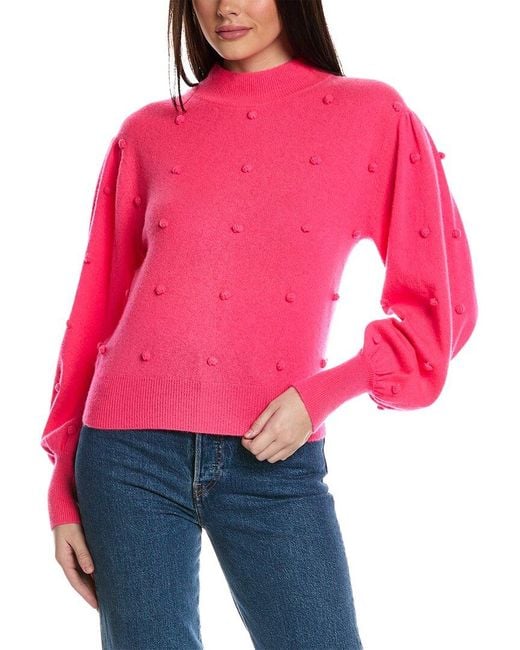 Brodie Cashmere Red Bonny Bobble Cashmere Sweater