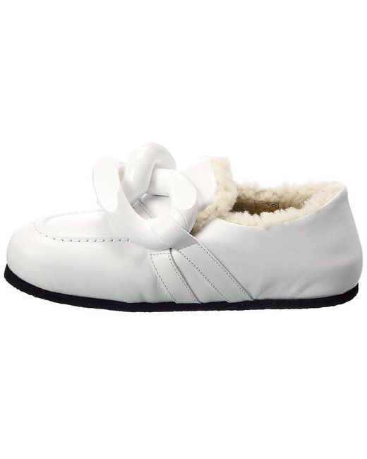 J.W. Anderson White Chain Leather Loafer