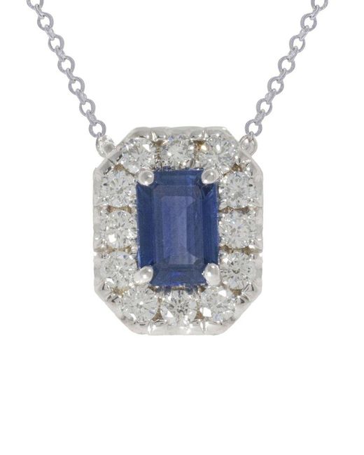 Diana M Blue Fine Jewelry 14k 1.35 Ct. Tw. Diamond & Sapphire Necklace