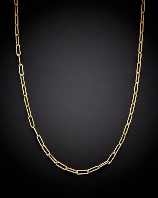 Italian Gold Black 14k Paperclip Chain Necklace
