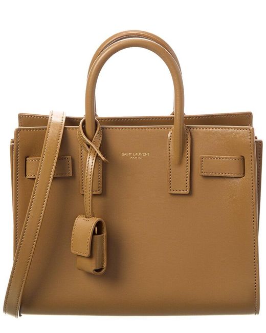 Saint Laurent Brown Nano Sac De Jour Leather Satchel