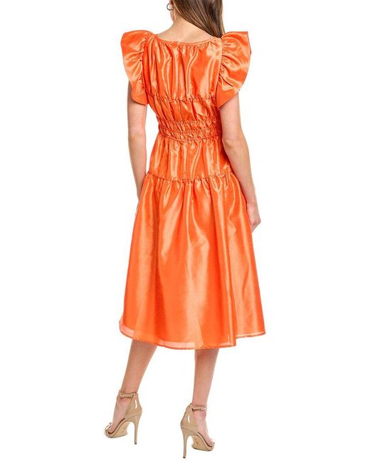 Hutch Orange Vanessa Midi Dress
