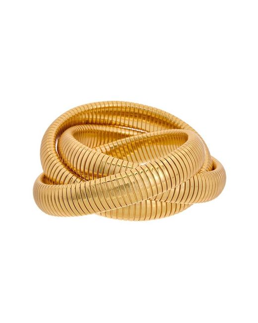 Meshmerise Metallic Rhodium Plated Triple Twist Bangle Bracelet