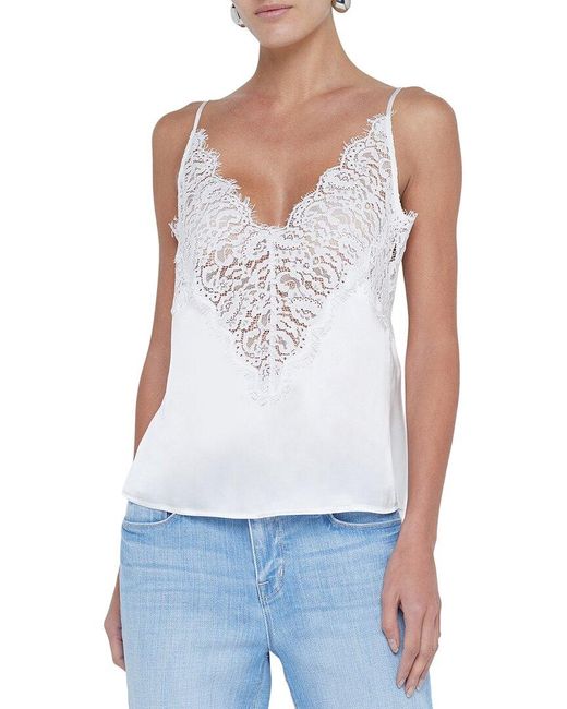 L'Agence White Priya Tank Top
