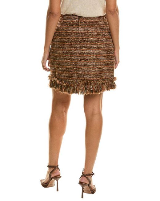 FLORA BEA NYC Brown Dixie Wool-Blend Mini Skirt