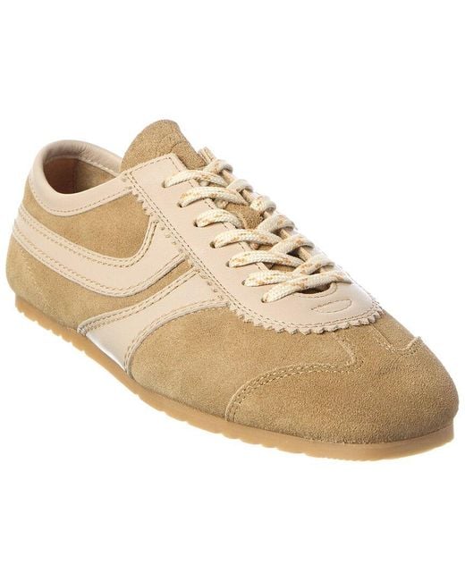 Dries Van Noten Natural Suede & Leather Paneled Sneaker