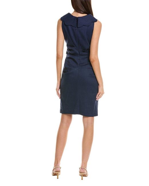 Sara Campbell Blue Hoda Linen Midi Dress
