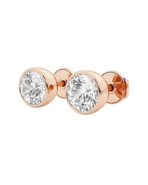 Lab Grown Diamonds White 14k Rose Gold 3.00 Ct. Tw. Lab Grown Diamond Earrings
