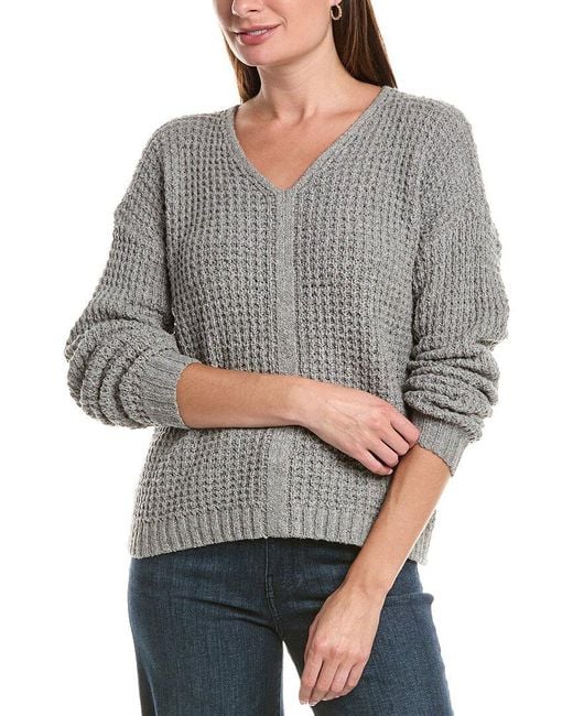Michael Stars Gray Kelsie V-Neck Sweater