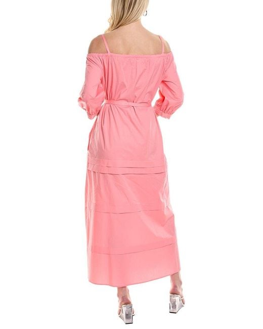 Peserico Pink Off-the-shoulder Maxi Dress