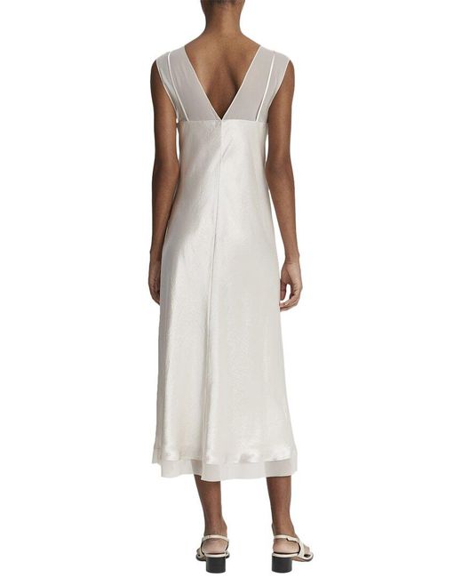 Vince Natural Chiffon Layered Slip Dress