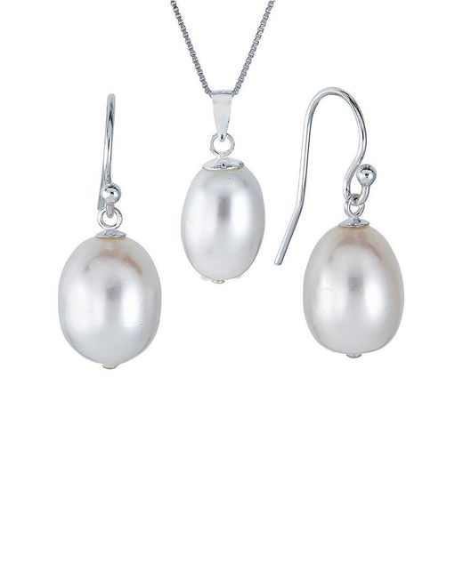 Belpearl White 9Mm Pearl Earrings