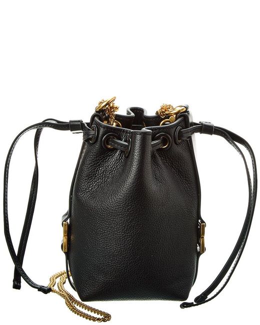 Chloé Black Marcie Micro Leather Bucket Bag