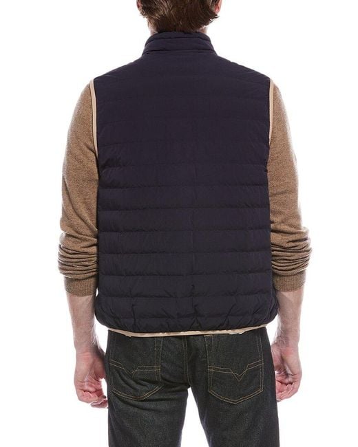 Brunello Cucinelli Blue Down Vest for men