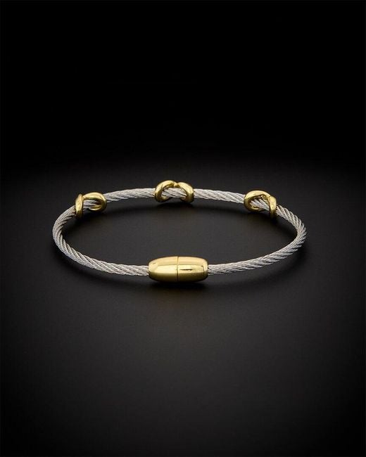 Juvell Black 18k Plated Cz Twisted Mesh Bangle Bracelet