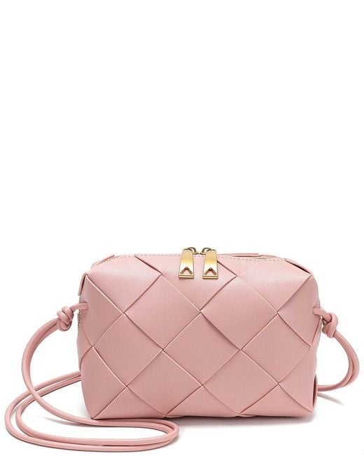 Tiffany & Fred Paris Pink Leather Messenger Bag
