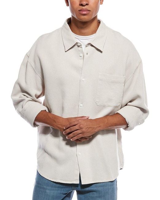 FRAME White Waffle Textured Shirt for men