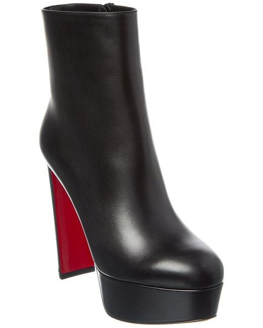 Christian Louboutin Black Loo 100 Leather Bootie
