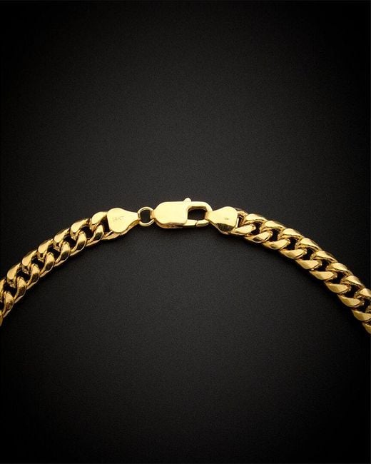 Italian Gold Black 14k Miami Cuban Necklace