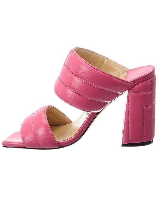 Jimmy Choo Pink Themis 100 Leather Sandal