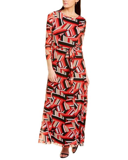 Anne Klein Mesh Dress in Pink | Lyst