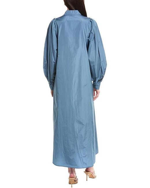 Max Mara Blue Pucci Silk-Blend Maxi Dress