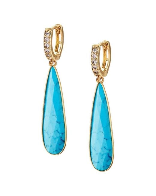 Liv Oliver Blue 50.00 Ct. Tw. Turquoise Cz Earrings