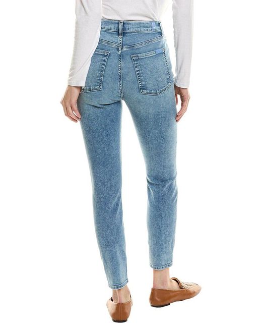 7 For All Mankind Blue Santana High-rise Ankle Skinny Jean