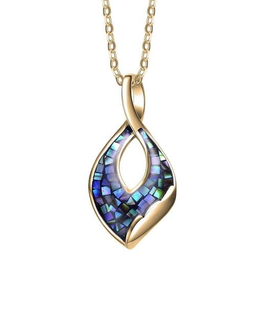 Genevive Jewelry Blue 14k Over Silver Pendant Necklace