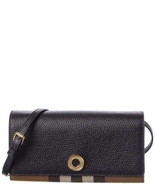 Burberry Black Check Canvas & Leather Crossbody