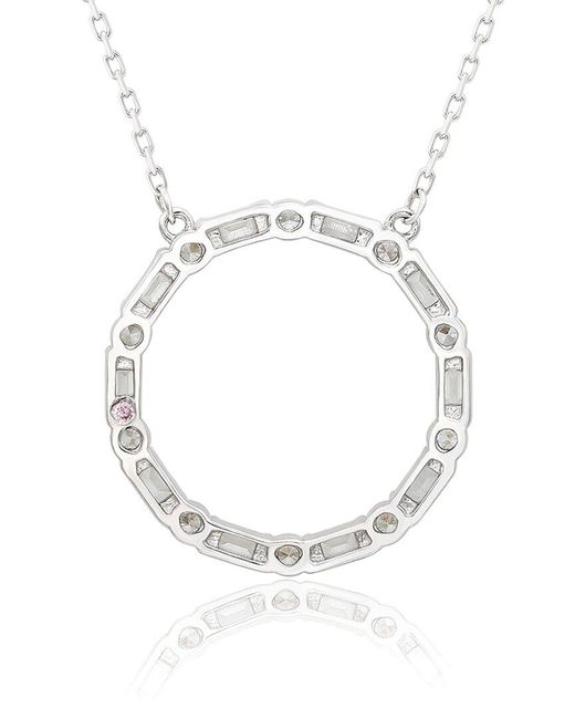 Suzy Levian Metallic Silver Cz Necklace