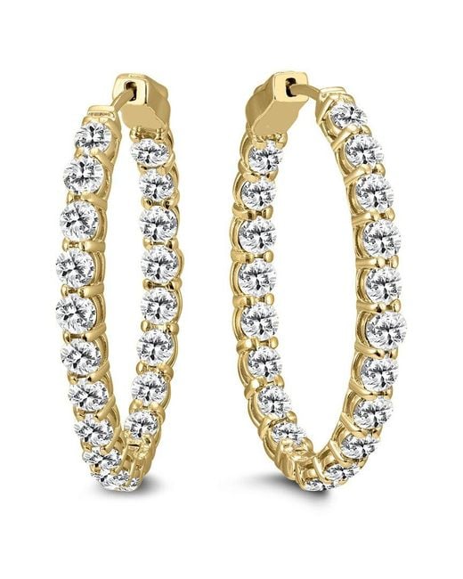 Diamond Select Cuts Metallic 14k 7.00 Ct. Tw. Diamond Earrings