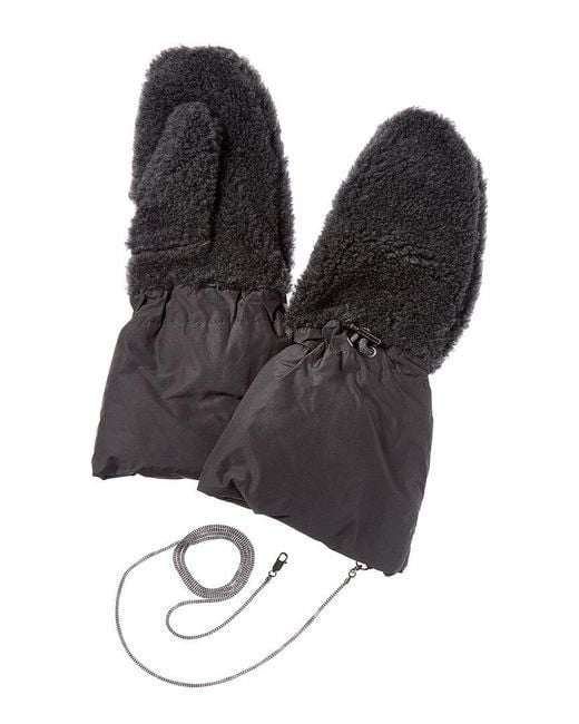 Brunello Cucinelli Women's Black Wool & Cashmere-blend Mittens