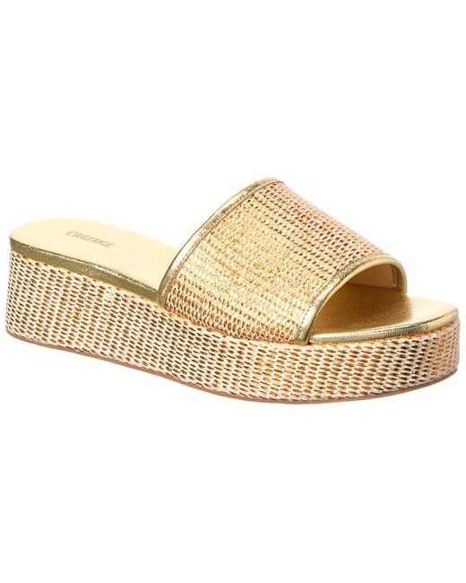 L'Agence White Inaya Raffia Platform Espadrille