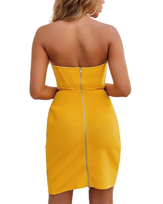 RENE LION Yellow Mini Dress