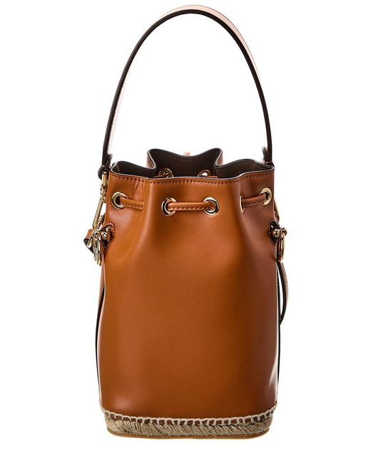Fendi Brown Mon Tresor Mini Leather Bucket Bag