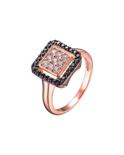 Genevive Jewelry Pink 14k Rose Gold Vermeil Cz Ring