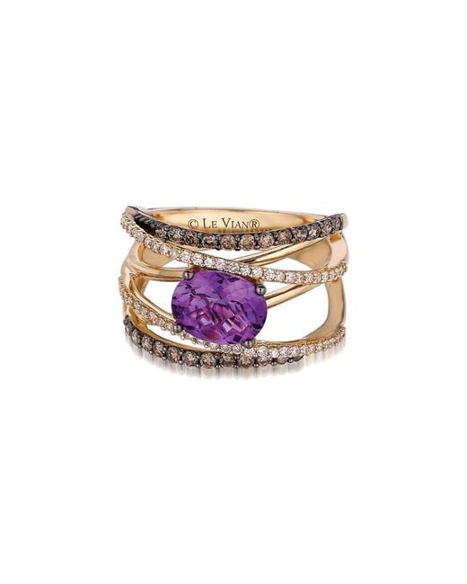 Le Vian White 14k 1.73 Ct. Tw. Diamond & Amethyst Ring