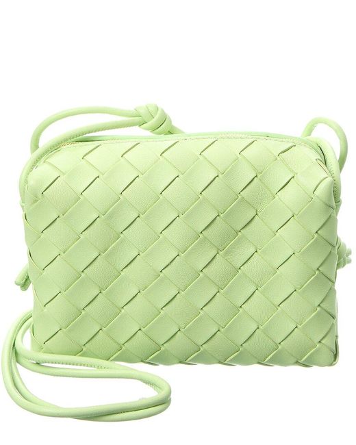 Bottega Veneta Green Loop Mini Intrecciato Leather Camera Bag