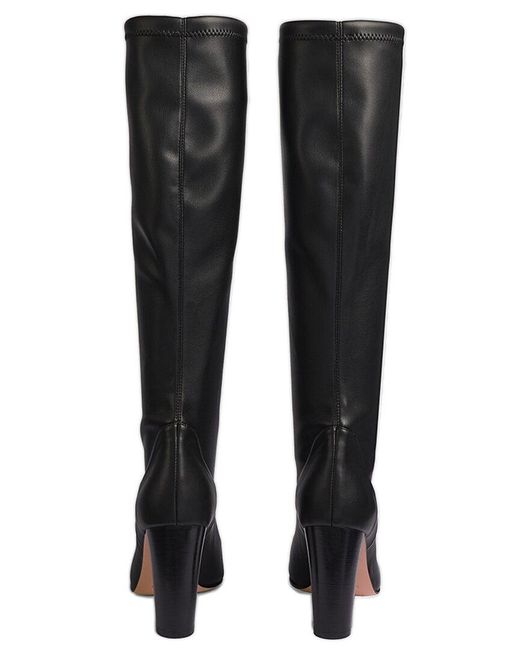 L.K.Bennett Black Textile Knee-High Boots with Zipper