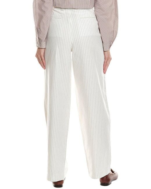 Rag & Bone White Newman Linen-Blend Pant
