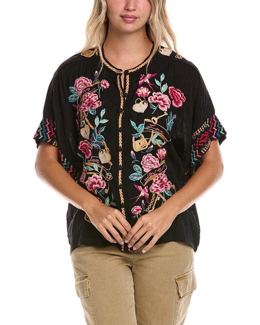 Johnny Was Black Roylane Blouse