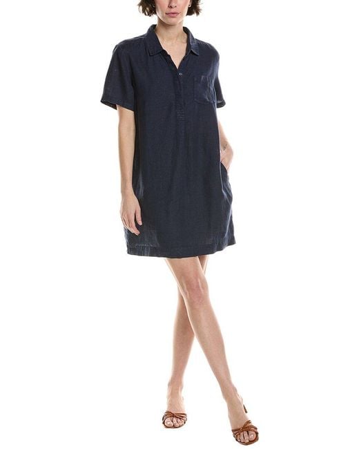 Michael Stars Blue Ola Linen Utility Dress