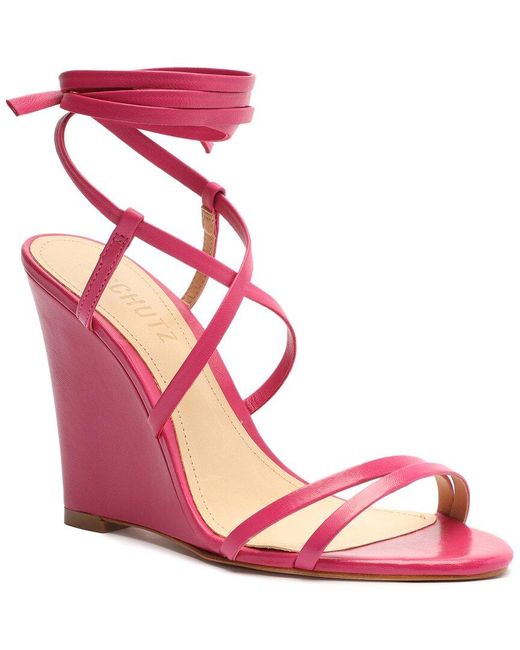 SCHUTZ SHOES Pink Deonne Casual Leather Sandal