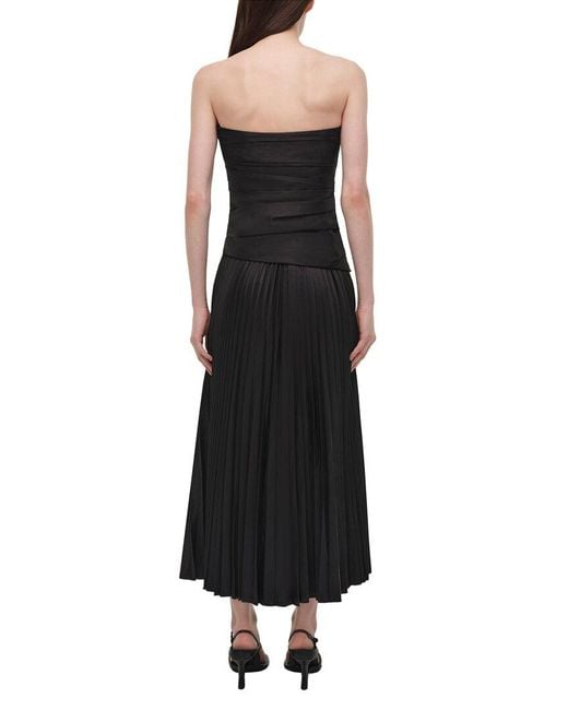 Jonathan Simkhai Black Arie Strapless Bustier Midi Dress